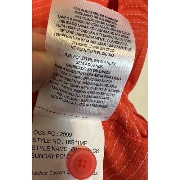 Oklahoma State Cowboys OSU Orange Columbia Golf Performance Polo Shirt Sz XL GUC - Picture 6 of 8